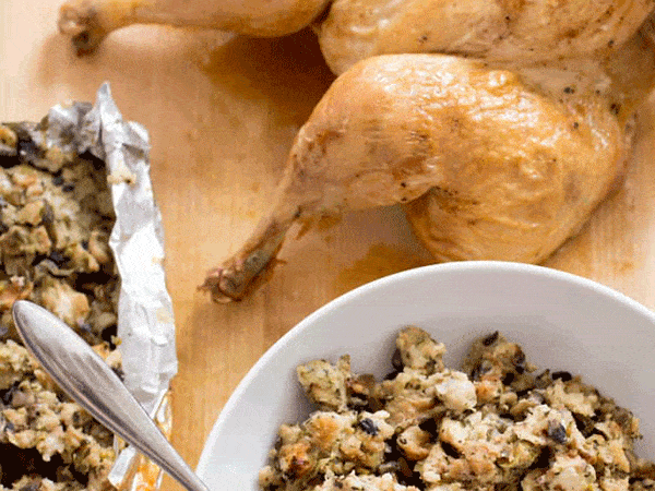 Butterflied Chicken with Traditional Stuffing