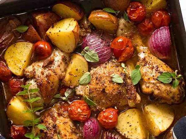 
          
            Chicken & Vegetable Tray Bake with Vadouvan
          
        