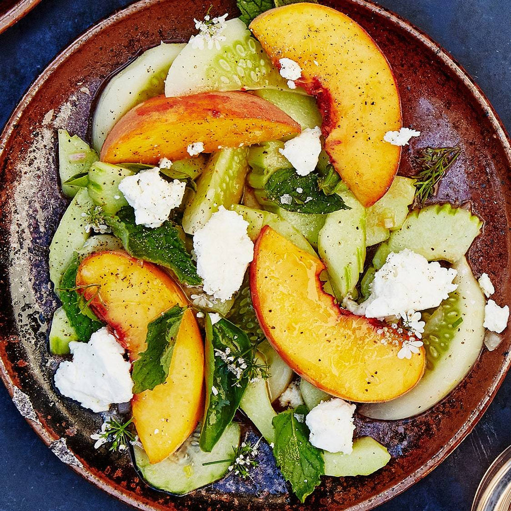 Cucumber & Peach Salad with Fresh Herbs