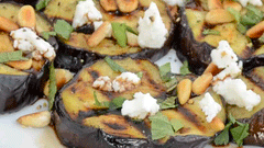 Grilled Eggplant with Chermoula and Goat Cheese