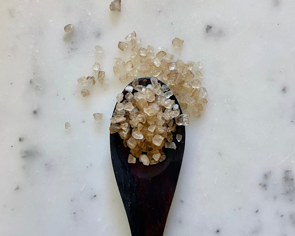 smoked salt on a wooden spoon