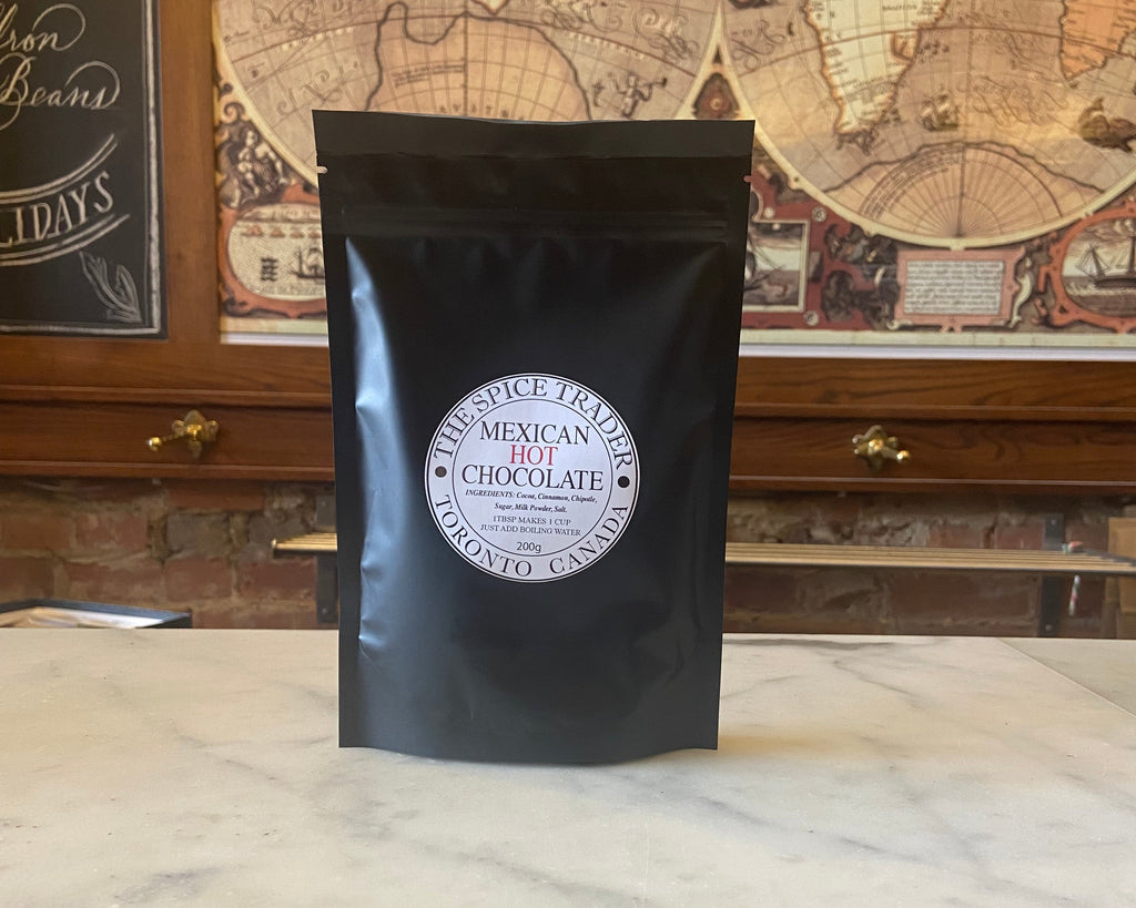 A black bag of mexican hot chocolate