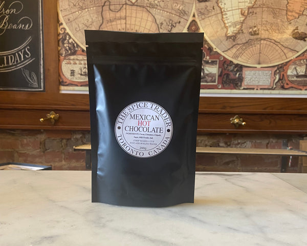 A black bag of mexican hot chocolate