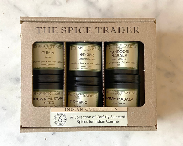 6 spices for indian cuisine in a box