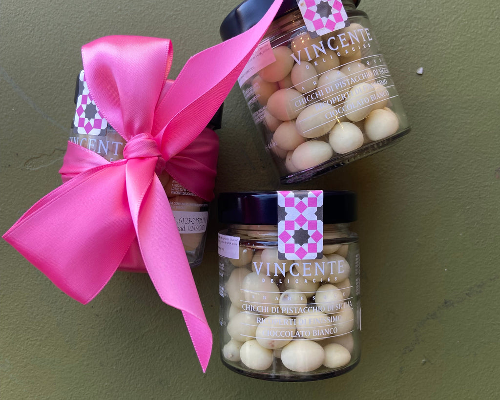 Italian Pistachios covered in White Chocolate