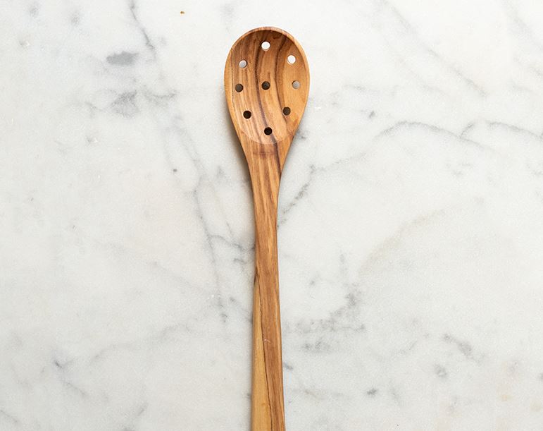 Olive Wood Spoon - with holes ACCESSORIES THE OLIVE PIT 